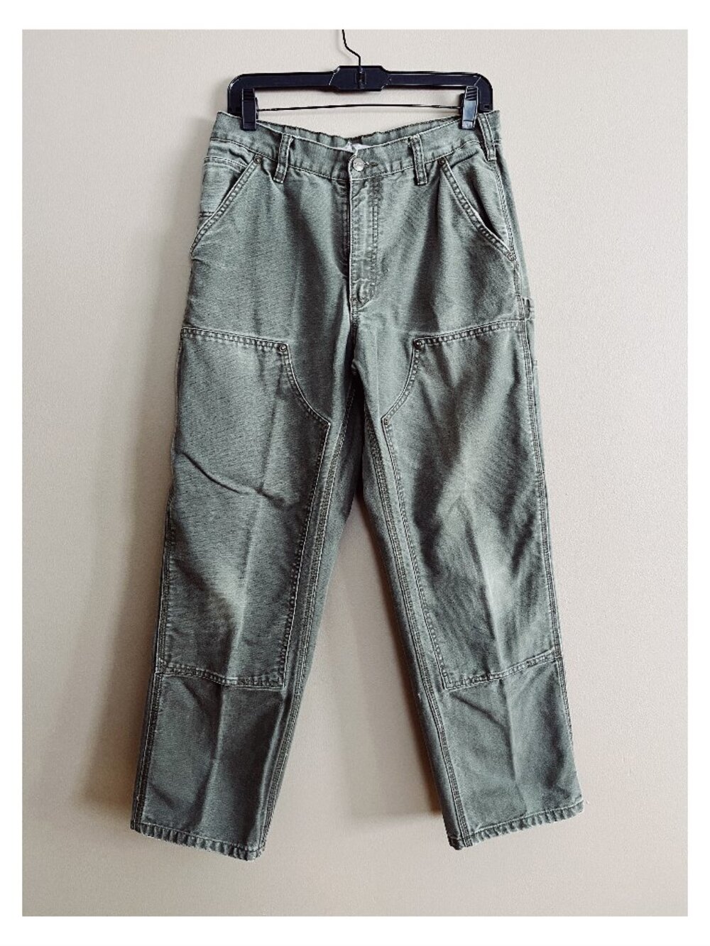 Carhartt Sz 32x30 Dbl Front B01 Straight Olive Green Dungaree